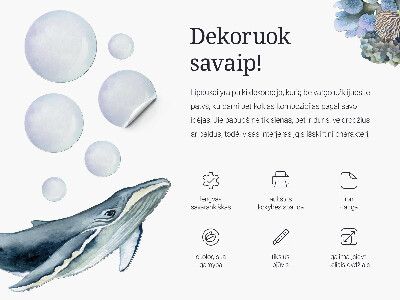 Muurstickers 60x62 Een onderwatersprookje met kwallen in pastelkleuren