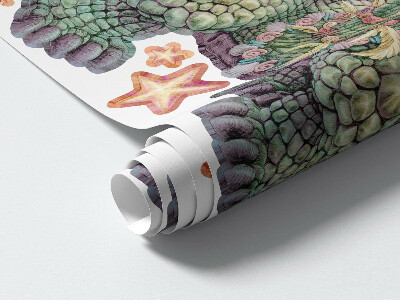 Muurstickers 60x77 Dieren in een pasteltekeningesthetiek