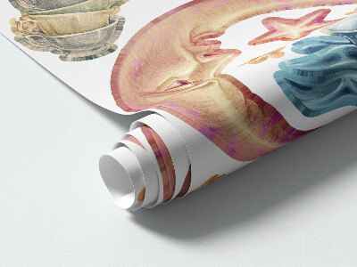 Muurstickers 60x85 Pastelkleurige dieren in cartoonstijl