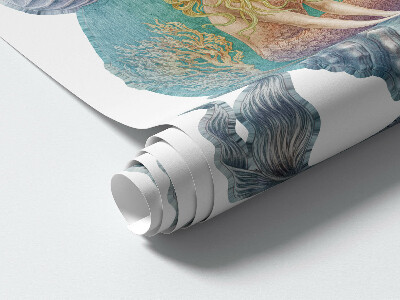 Muurstickers 60x77 Onderwatersprookjes met kleine zeemeerminnen in pastel