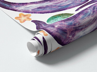 Muurstickers 60x92 Ruimteavonturen van raketten en planeten in pasteltinten