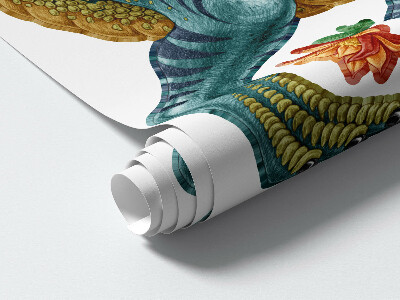 Muur stickers 80x119 Muzikale tekenfilmdinosaurus met instrumenten