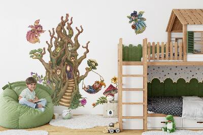 Muur stickers 80x106 Boswezens, feeën, kabouters en een boomhut