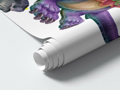 Muur stickers 80x97 Kleurrijke draken sprookjesfamilie in illustratieve stijl