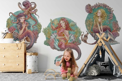 Muur stickers 80x106 Het onderwaterrijk van de kleine zeemeerminnen