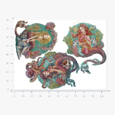 Muur stickers 80x106 Het onderwaterrijk van de kleine zeemeerminnen