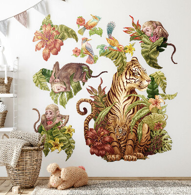 Muur stickers 80x106 Jungle Safari met pastelkleurige dieren