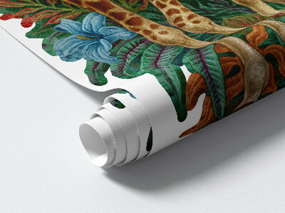 Muur stickers 80x119 Safari met wilde dieren in tekenfilmvorm