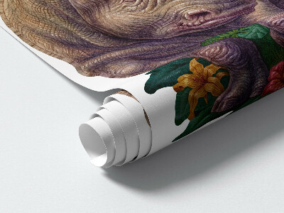 Muur stickers 80x86 Wilde dieren en safarivegetatie in tekeningen