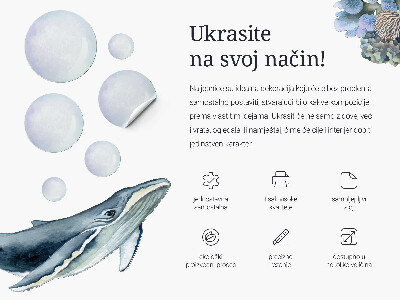 Muur stickers 80x98 Een onderwatersprookje met zeedieren