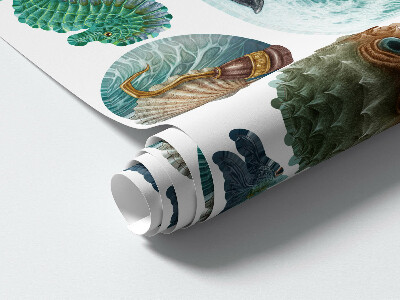 Muur stickers 80x94 Een onderwatersprookje met een lantaarn en dieren