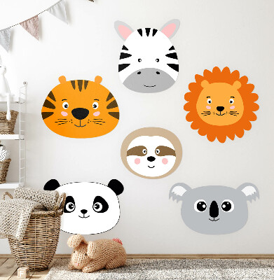 Muur stickers 80x121 Safari met wilde dieren in een charmante editie