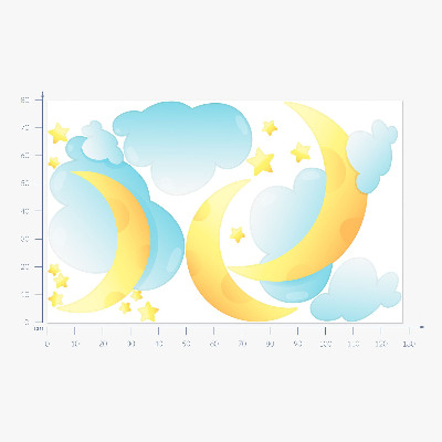 Muur stickers 80x128 Nachtelijke hemel met subtiele maan en sterren