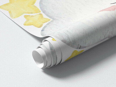 Muur stickers 80x145 Nachtwolken met sterren in pasteltinten