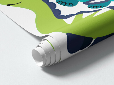 Muur stickers 80x144 Vrolijke dinosaurussen in een pastelpalet