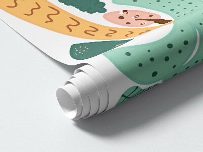 Muur stickers 80x112 Tropische bomen in pasteltinten