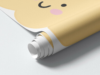 Muur stickers 80x103 Vrolijke wolken met regen in pasteltinten