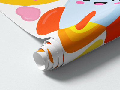 Muur stickers 80x134 Regenboogruimtethema met raket en planeten