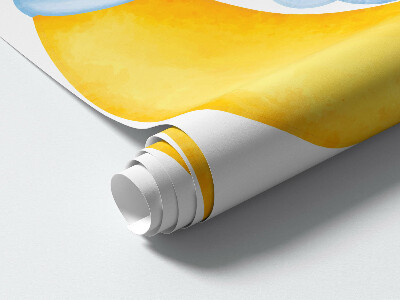 Muur stickers 80x109 Olifanten en wolken in een pastelparadijs