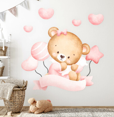 Muur stickers 80x119 Een schattige teddybeer in een delicate aquarelstijl