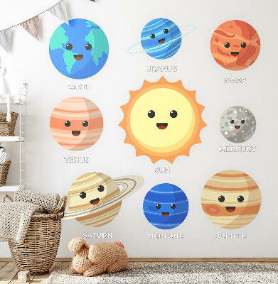 Muur stickers 80x146 Mooie planeten in een kosmische dans