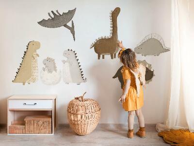 Muur stickers 80x122 Schattige pastel boho dinosaurussen