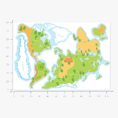 Muur stickers 80x114 Wereldkaart in pastelkleurige educatieve contouren