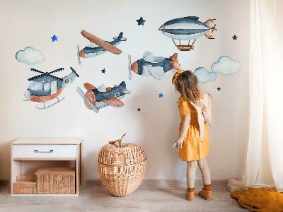 Muur stickers 80x114 Pastel luchttransport aquarel