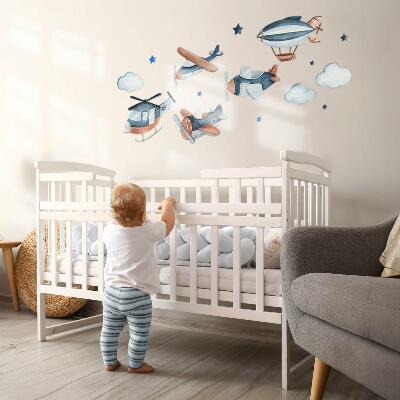 Muur stickers 80x114 Pastel luchttransport aquarel