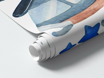 Muur stickers 80x114 Pastel luchttransport aquarel