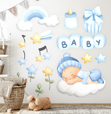 Muur stickers 80x129 Pastelkleurige aquareldecoraties voor een jongen