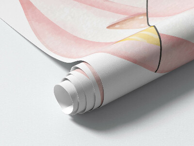 Muur stickers 80x74 Teddybeer met ballonnen en sterren in pastelwaterverf