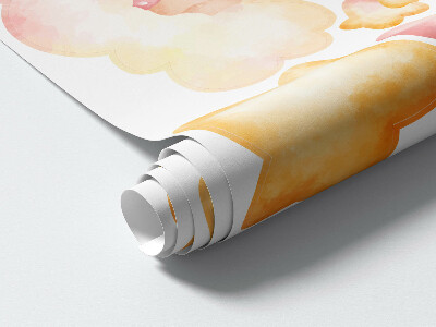 Muur stickers 80x106 Lieve kleine baby's in de wolken