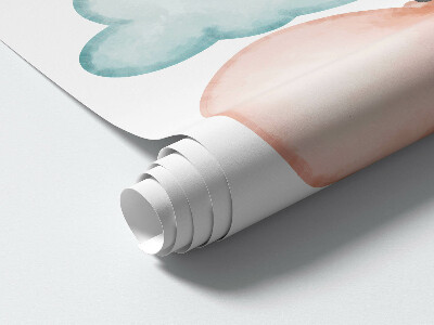 Muur stickers 80x138 Schattige boho-dieren met pastelkleurige ballonnen