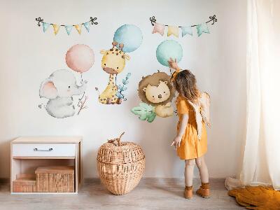 Muur stickers 80x122 Pastelkleurige schattige boho ballondieren