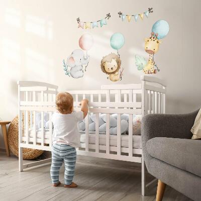 Muur stickers 80x122 Pastelkleurige schattige boho ballondieren