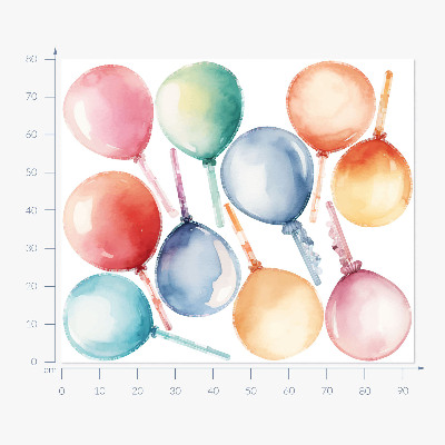 Muur stickers 80x93 Pastelballonnen in een kleurrijke harmonie