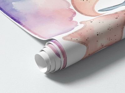 Muur stickers 80x88 Pastel aquarel dieren en lucht