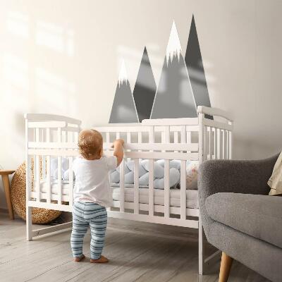 Muur stickers 80x127 Winterse bergtoppen in een illustratief beeld