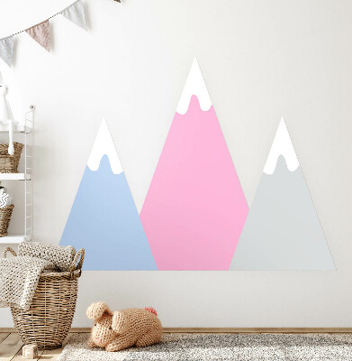 Muur stickers 80x140 Pastelkleurige bergtoppen met besneeuwde toppen