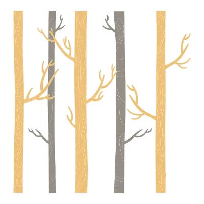 Muur stickers 80x135 Pastelkleurig bos met decoratieve bomen