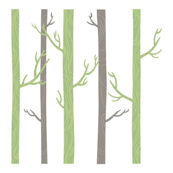 Muur stickers 80x116 Pastelkleurig bos met decoratieve bomen