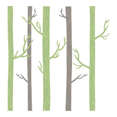 Muur stickers 80x116 Pastelkleurig bos met decoratieve bomen