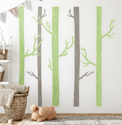 Muur stickers 80x116 Pastelkleurig bos met decoratieve bomen