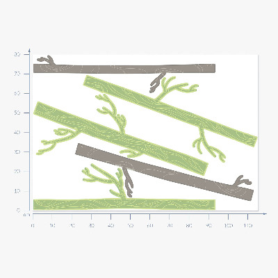 Muur stickers 80x116 Pastelkleurig bos met decoratieve bomen