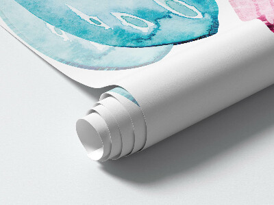 Muur stickers 80x129 Sleutel met pastelkleurige vlinders in aquarelstijl