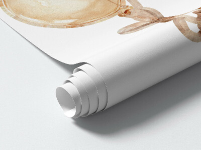 Muur stickers 80x117 Pastelkleurige teddyberen en ballonnen in aquarelstijl