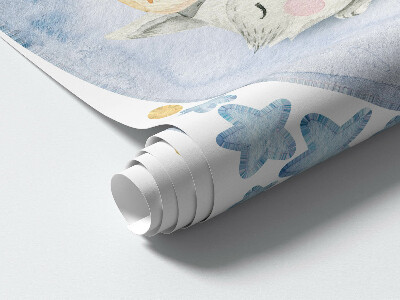 Muur stickers 80x115 Pastelkleurige bosdieren in ruimtewaterkleuren