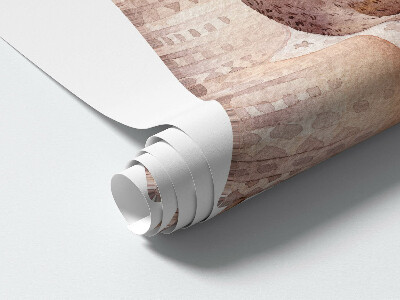 Muur stickers 80x130 Pastelkleurige bosdieren in aquarelstijl