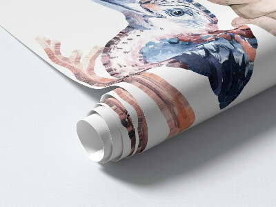 Muur stickers 80x101 Australische fauna in delicate pasteltinten